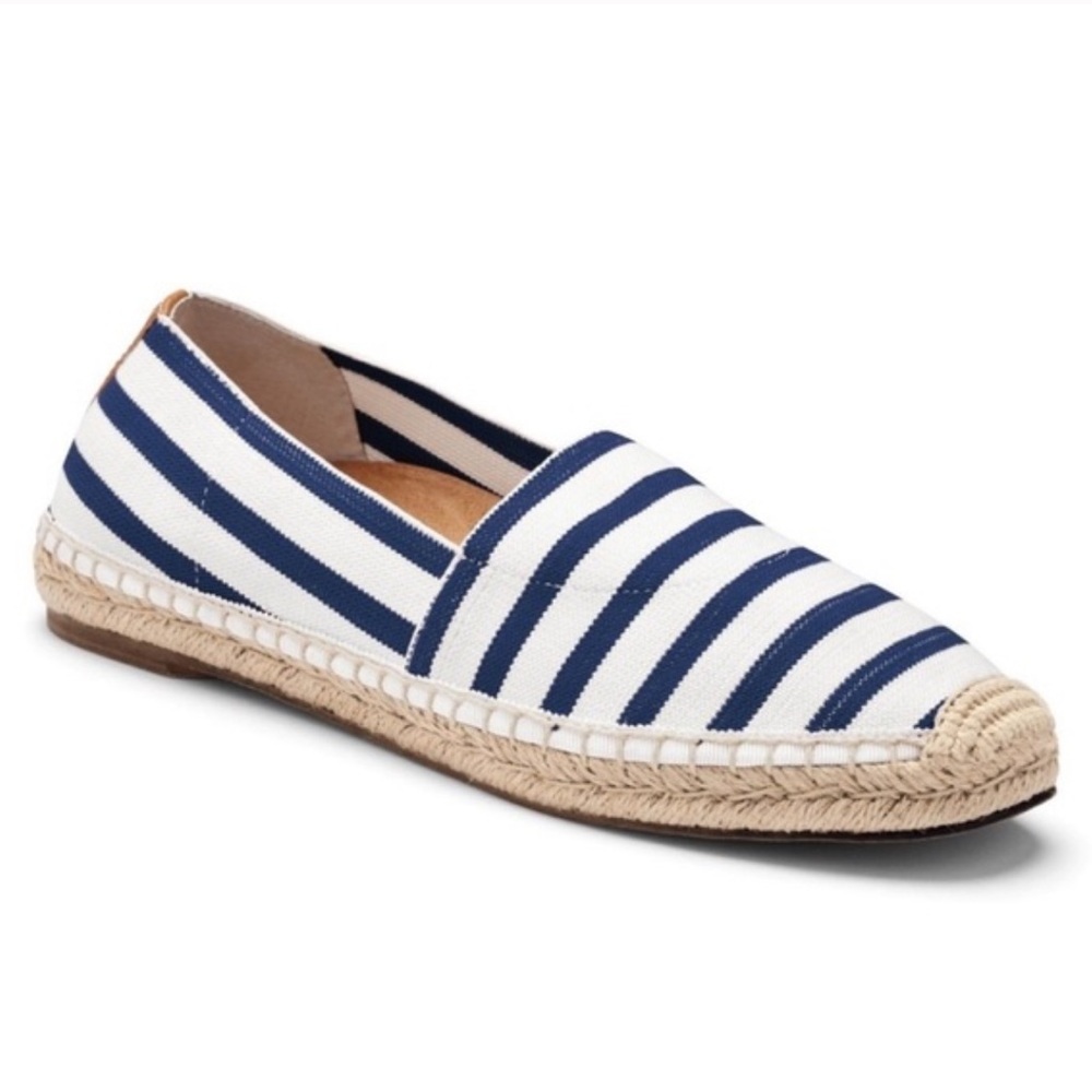 Vionic Women's Espadrille Striped Navy and White Size 7 Summer Vacation Travel